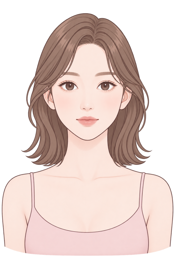 顔の施術対象部位を示すイラスト