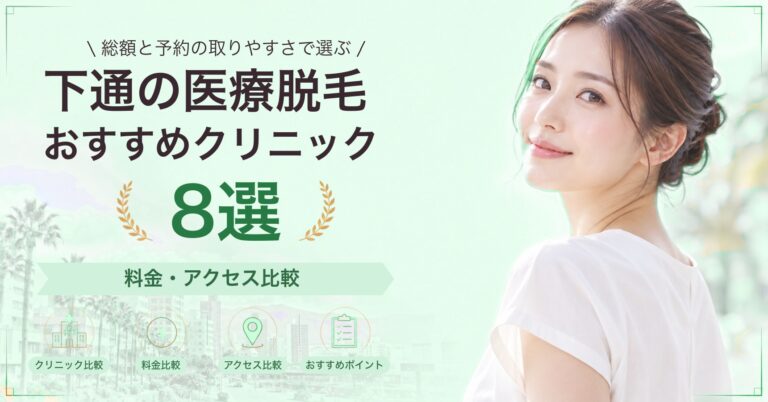 下通で全身脱毛が受けられるおすすめクリニック6選｜費用の目安と選び方